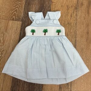 Stitchy Fish Palmetto Paradise Smocked Embroidered Dress NWT